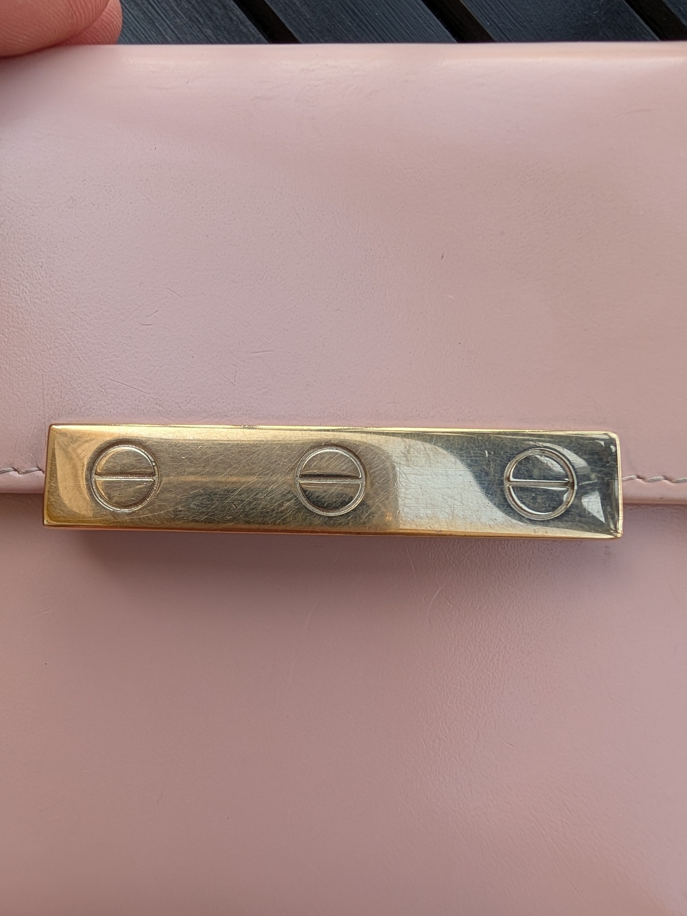 Vintage Cartier Wallet Eternity Rose Pink Leather Trifold Gold Hardware - Picture 6 of 16